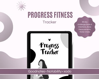 Progress Fitness Tracker, Printable & Digital File, Budget Template A4, 90 day challenge, PDF