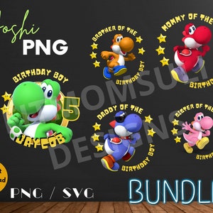 Yoshi birthday SVG, PNG, Yoshi svg, Cut File image, Digital download