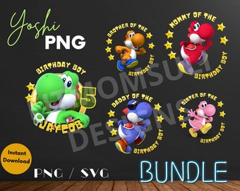 Yoshi birthday SVG, PNG,  Yoshi svg, Cut File image, Digital download