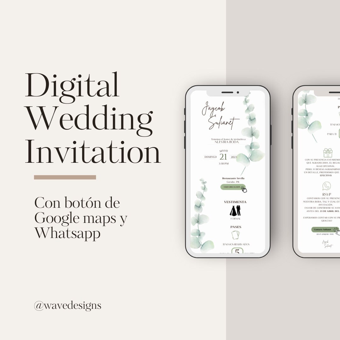 Digital Wedding Invitation, Invitacion Digital With Google Maps buttom.