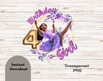 Isabela Birthday PNG, Encanto Birthday PNG, 4th Birthday, Encanto Birthday Party Digital File