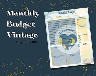 Monthly Budget, Printable & Digital File, Budget Template A4, weekly and bi-weekly check, PNG PDF