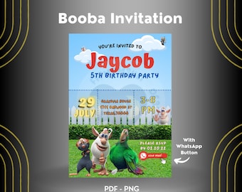 Booba Birthday Invitation, Digital Card Printable Invite, Booba invitation, Booba Digital Invitation, PRINTABLE, Template