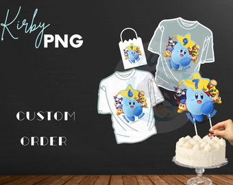 Blue Kirby PNG,SVG, Kirby Birthday PNG, Blue Kirby Birthday Party Digital File
