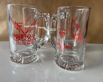 Vintage 1990's "The Drew Carey Show" Glass Beer Mug Tankard (4/pc Set) [VERY RARE]