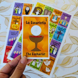 Catholic Saints Bingo Game: Bilingual Loteria Cards