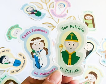 10 Cute Saint Stickers, Calcomanías bonitas de Santos, religious  gifts, Catechism, First Communion,  Kids Activities, Bilingual, Faith,