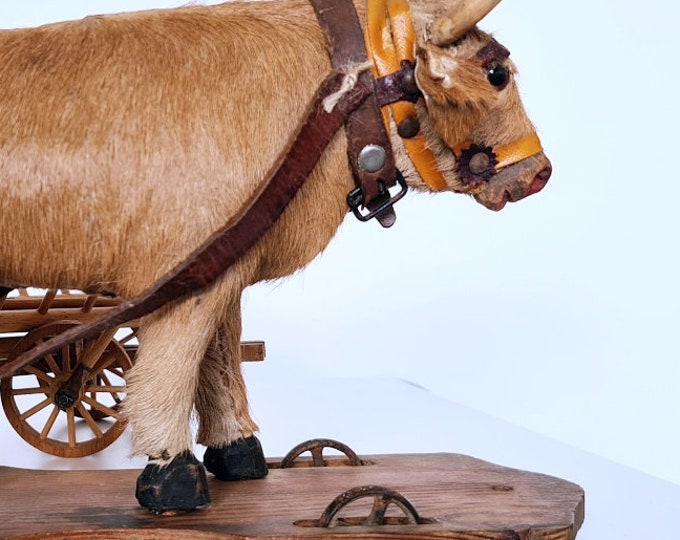Fabulous Antique Wooden OXCART/PULL TOY/ca.1900