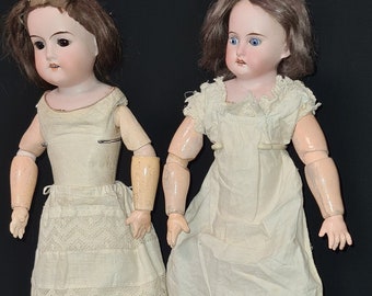 2 X Antique Bisque Shoulder-plate Dolls *****