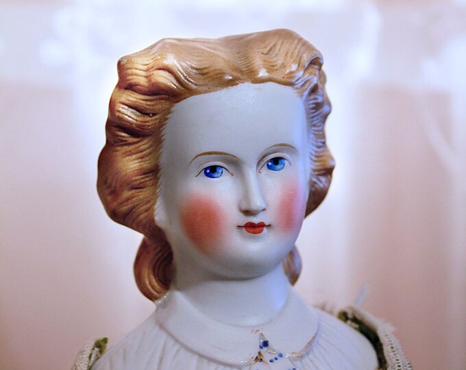 Early German China Bisque Shoulder-Plate Doll-lady/ca.1880