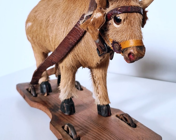 Fabulous Antique Wooden OXCART/PULL TOY/ca.1900