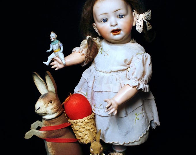 Antique Toddler Character Bisque Head Doll>>Hertel,Schwab & Co.<<