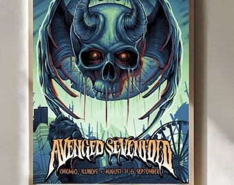Avenged Sevenfold Chicago IL Aug 31-Sept 1 2025 Concert Poster