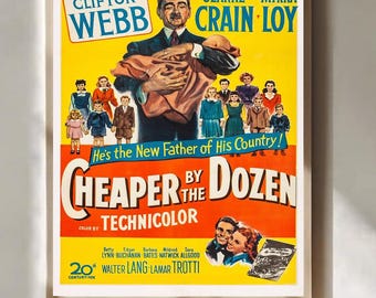 Cheaper by the Dozen Film door Walter Lang 1950 filmposter