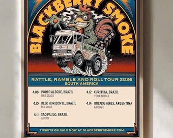 Blackberry Rauch Rassel Ramble And Roll Südamerika Tour Poster