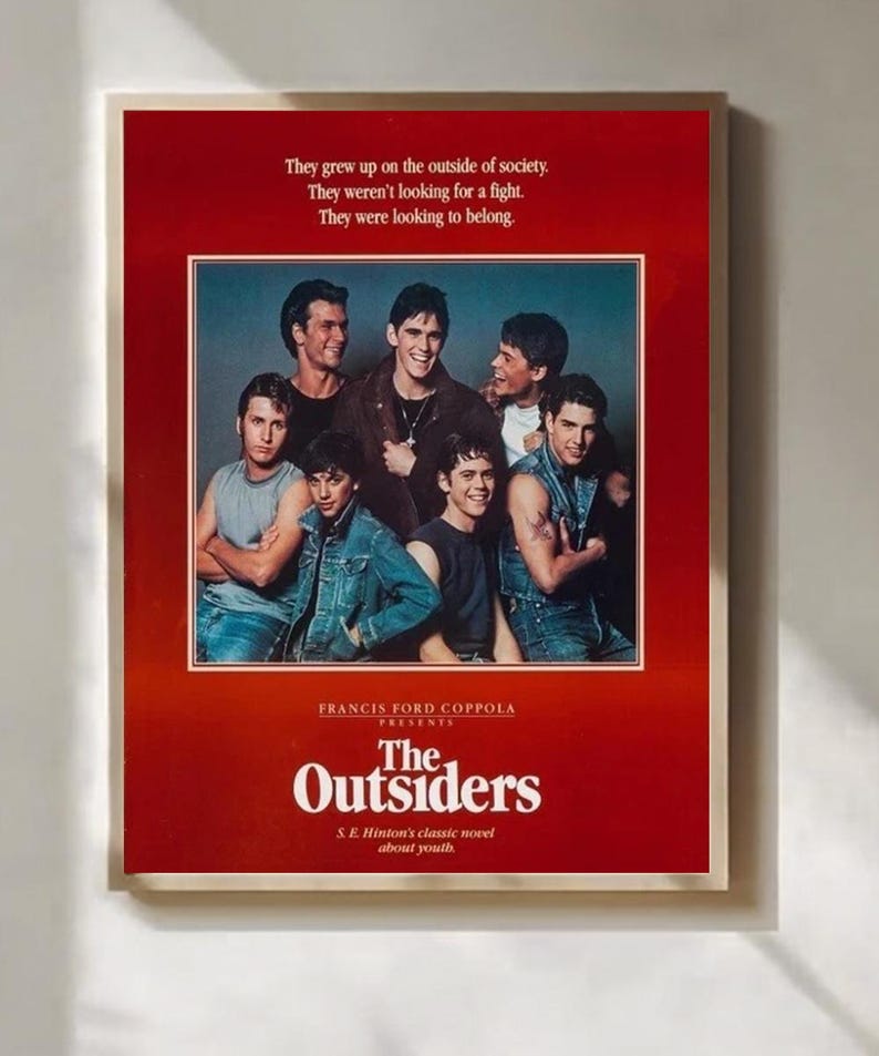 1983 the Outsiders Movie Poster Print Patrick Swayze Tom Cruise Ralph ...