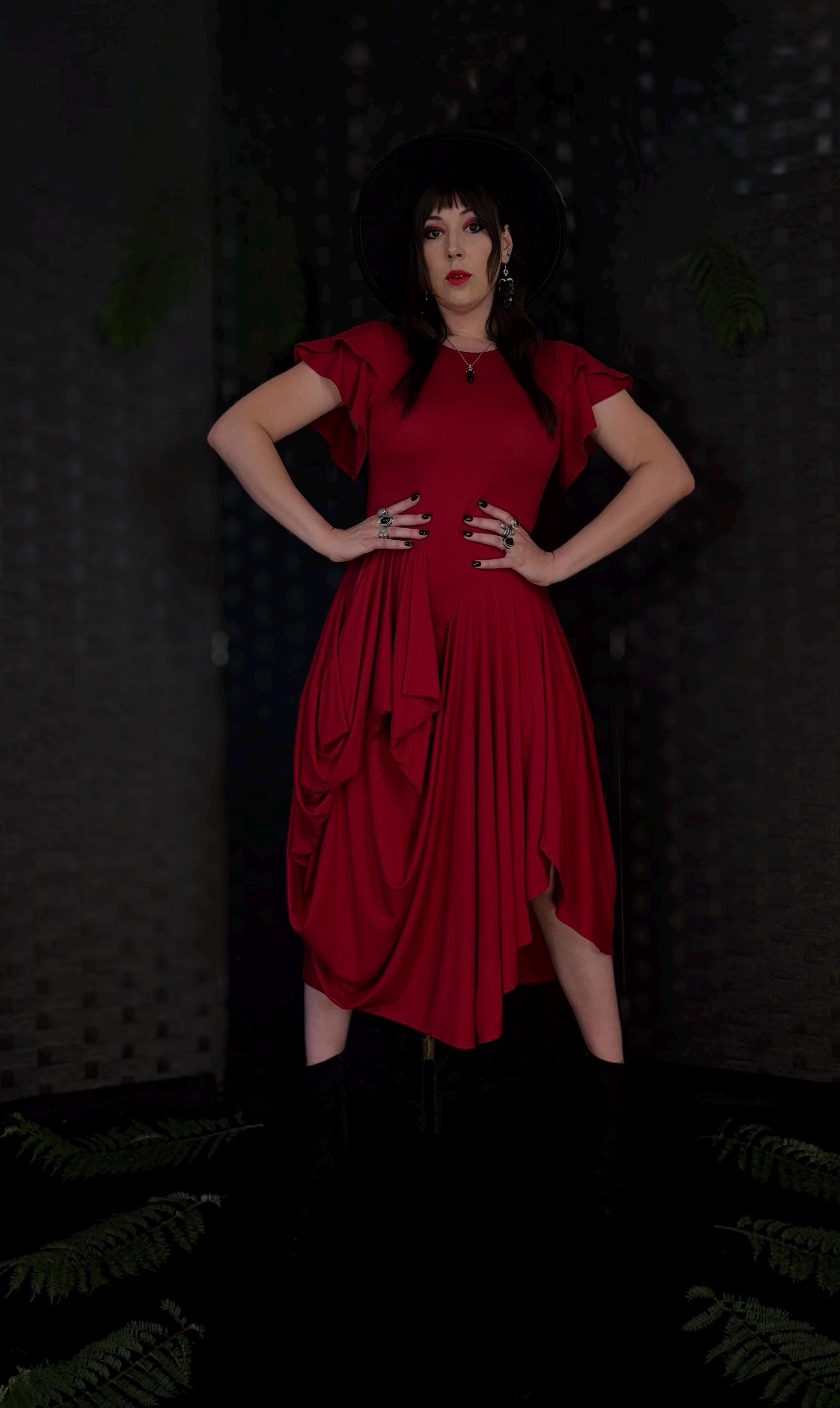 open lace back dress Final Fantasy 7 Aerith Red Dress Cross Stitch Pattern