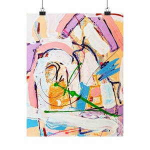 Acrylic Abstract Vertical Poster, Matte Poster Print, Wall Art Decor, Idin Hashtroodi Painting, Home Office Decor