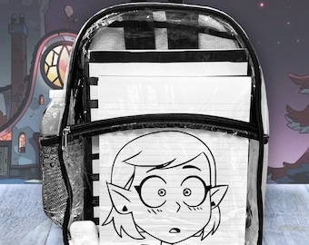 Owl House Amity Clear Backpack for Adults or Kids! | 15” Clear Creepy Spooky Backpack | Amity Blight Witch Kids Backpack |