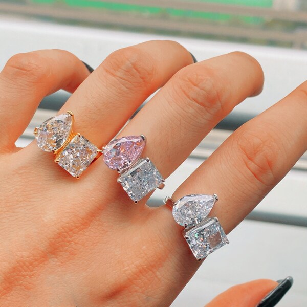 Sterling + Pink Stone Ring main image 0