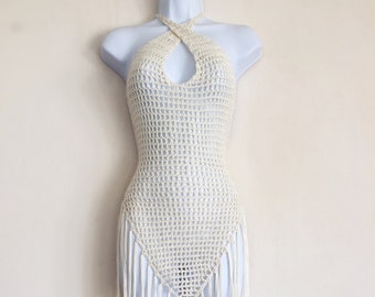 Crochet fringe festival dress