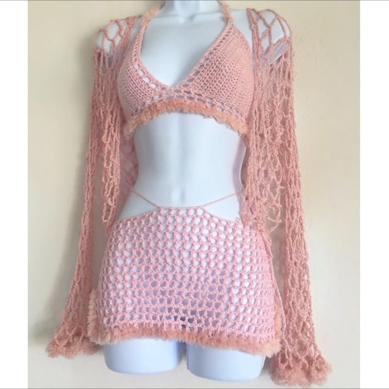 2 Piece Crochet Skirt Set Etsy