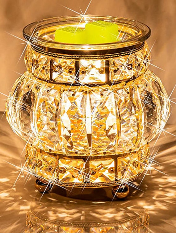 STUNNING Candle Wax Melt Warmer Crystal Gold 