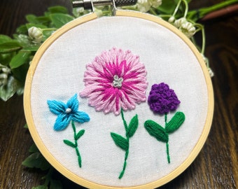 Three Sisters Finished Embroidery in Hoop