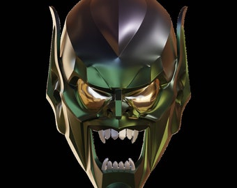 Grön goblinhjälm 3D-utskrivbar modell