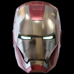 Iron Man mk5 helmet 3d printable model with interior details and motorization