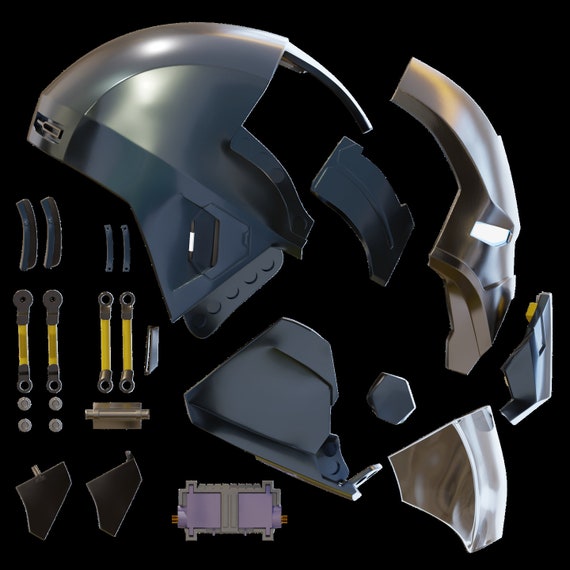 アイアンマン MK40 ヘルメット 3D プリント可能モデル、内部の詳細と