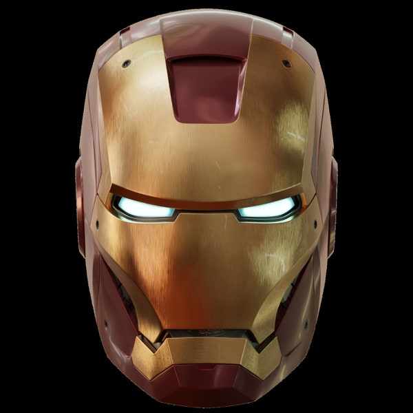 Iron man mk7 helmet stl 3d print model with full inner details and full motorization for chin and ears