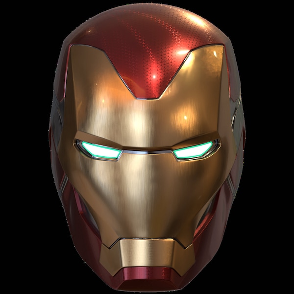 Iron man mk85 3d printable model with motorization and interior details in the faceplate