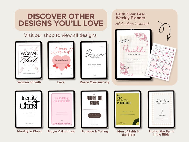 Christian Weekly Planner Printable for Women | Faith Over Fear Planner ...