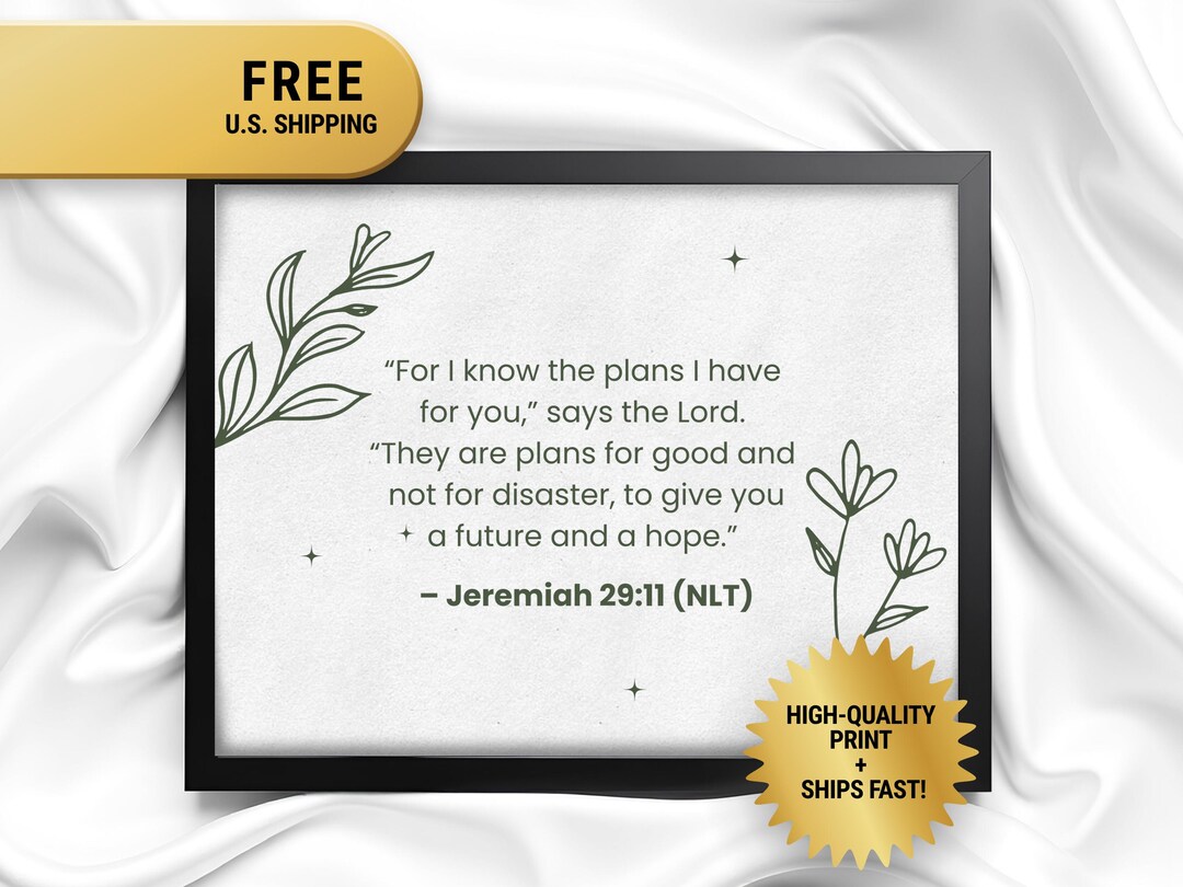 For I Know the Plans I Have for You Wall Art, Jeremiah 29:11 Christian ...