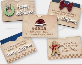 HOLIDAY Gift Card Holder Laser File | Funny Gift Card Holder SVG | Gift Card Laser Glowforge File | Gift Card Holders | Christmas SVG