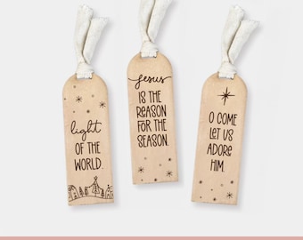 Christian Christmas Bookmark Laser Cut File: SVG Bundle (Digital File)