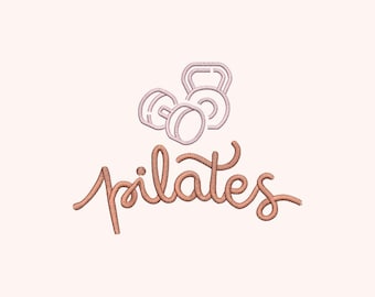 Diseño de bordado de Pilates: 7 formatos, 4 tamaños (descarga digital)