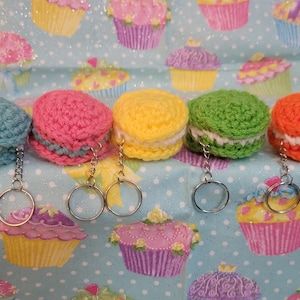 Crochet Macaron Cookie Keychain