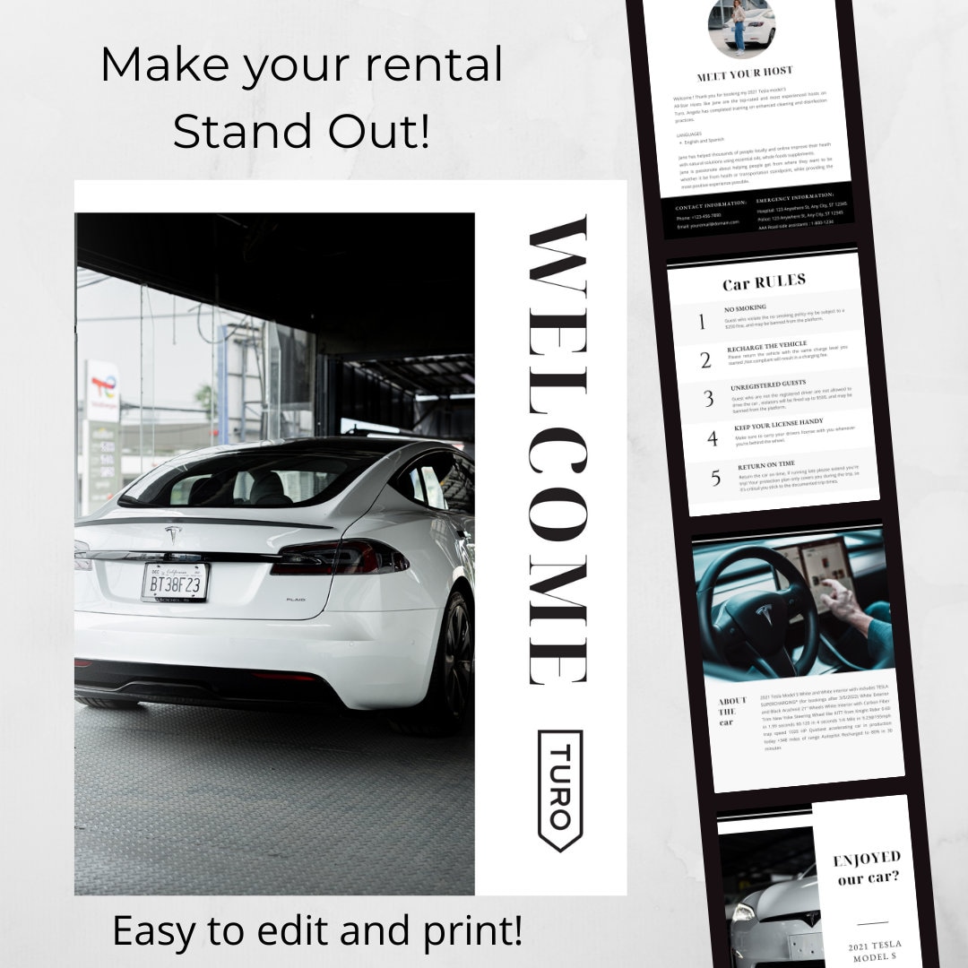 Turo Book, Car Rental Book Etsy