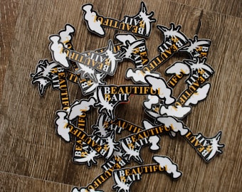 Bellissimo logo esca - adesivo nero