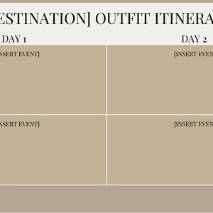 Organize your vacation/event outfit interarryin this minimalist outfit planner!