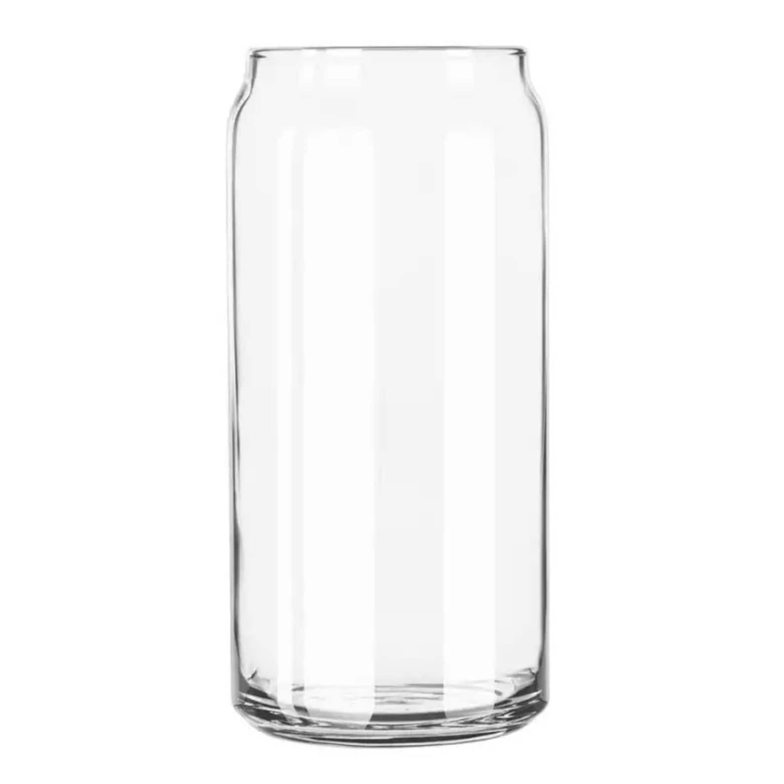 Blank Libbey Beer Can Glass Bamboo Lid Glass Straw 16oz 20oz Bulk