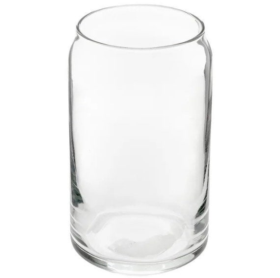 Blank Libbey Beer Can Glass Bamboo Lid Glass Straw 16oz 20oz Bulk Glassware  