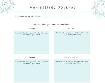 Digital Manifestation Journal | Law of Attraction Planner | Digital Manifestation Journal | Gratitude Journal | Daily Journal |