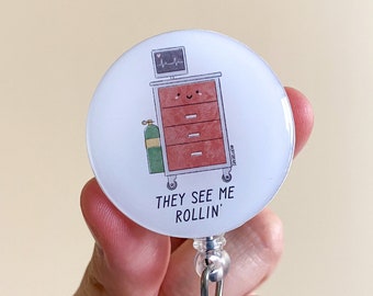 Crash Cart Badge Reel, Emergency Room Badge Reel, Medical Badge Reel, Medical Student, Nursing Student, EMS Badge Reel, First Responder, ER