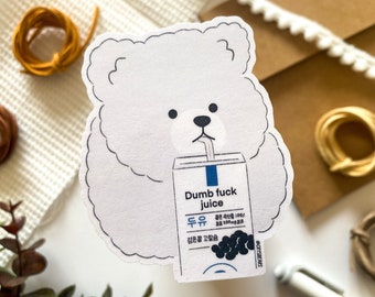 Dumb Fuck Juice Meme Sticker, Funny Meme Sticker, Dog Meme Sticker, Meme Sticker, Laptop Sticker, Pomeranian Sticker, Funny Sticker