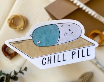 Chill Pill Sticker, Pharmacy Student, Nursing Student, Medical Sticker, Pharmacist, Nurse, Healthcare, RN, ICU, Emergency Room, Rx, Medicine