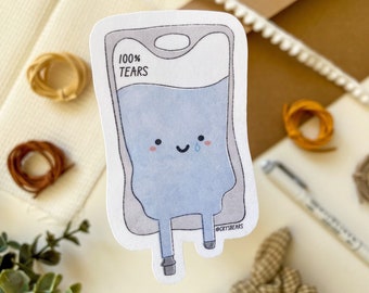 100% Tears IV Bag Sticker, Nursing Student, Medical Student, Pharmacy Student, Healthcare, Medicine, ICU, Emergency Room, EMS, Hospital