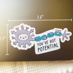 You've Got Potential Sticker, Action Potential, Science, Scientist, Biology, Lab, Pre-med, Doctor, Medical, Medical Student, Nursing Student image 2